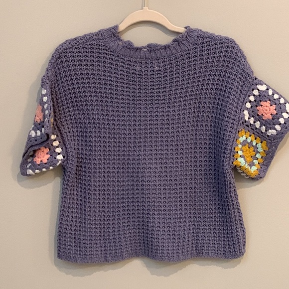 Universal Thread Crochet Knit Short Sleeve Sweater Blouse Top Size M NWOT - Picture 2 of 4